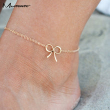 Load image into Gallery viewer, Plated Love Bow Chain Anklets
