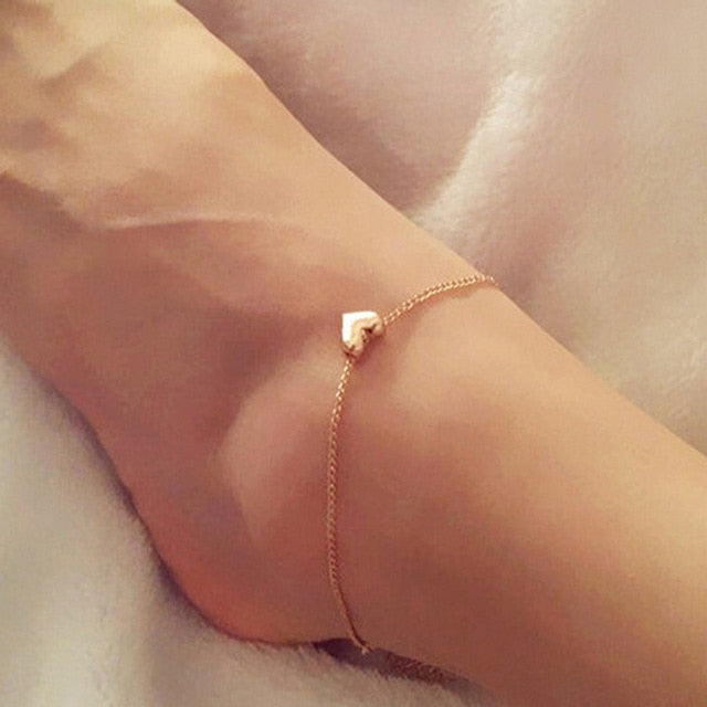 Ladies Boho Beach Heart Anklet Bangle