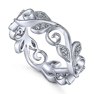 Lucky Flower Vine Leaf Wedding Ring