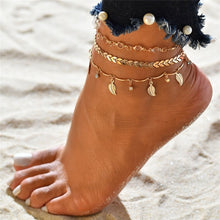Load image into Gallery viewer, Gold Color Crystal Sequins Anklet Bangle