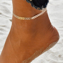 Load image into Gallery viewer, Gold Color Crystal Sequins Anklet Bangle