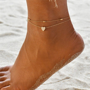 Gold Color Crystal Sequins Anklet Bangle