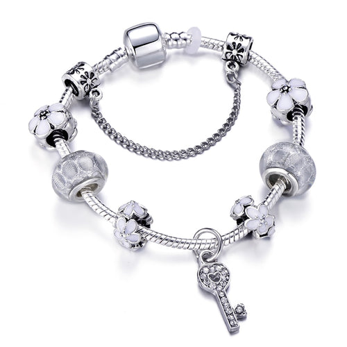 Key Lock Charm Bracelet