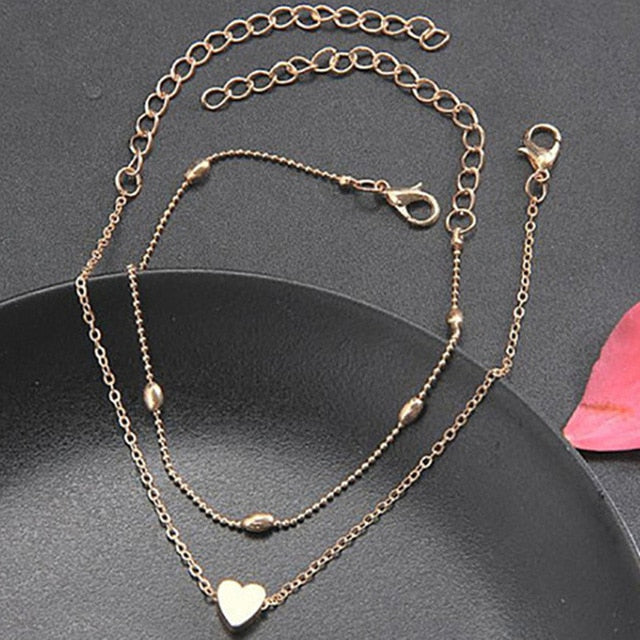Simple Heart Anklets Bangle
