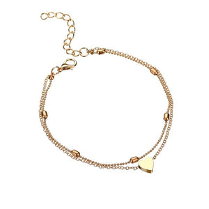 Simple Heart Female Anklets Bangle