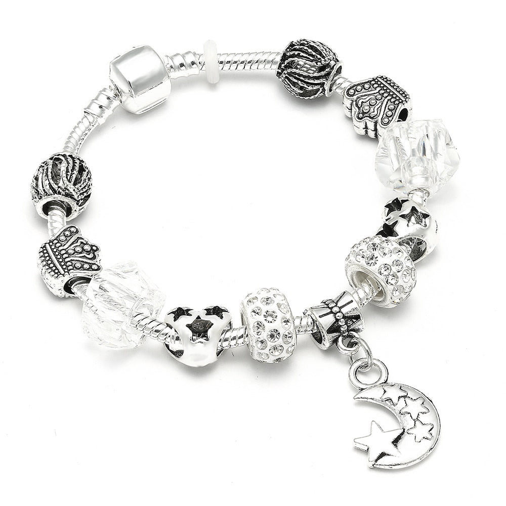 Silver Moon Charm Bracelet