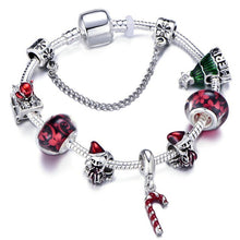 Load image into Gallery viewer, Silver Color Charm Bracelet With Lovely Santa Claus