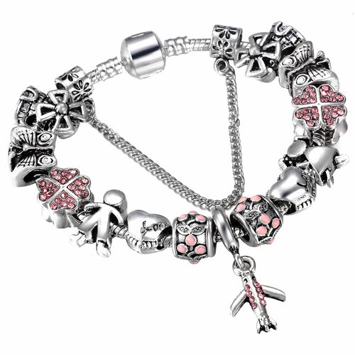 Fashion Vintage Plane Charm Bracelet
