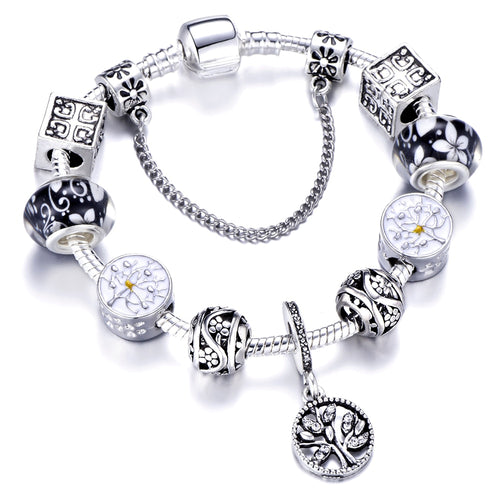 New Silver Color Tree of Life Charm Bracelet