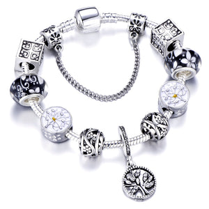 New Silver Color Tree of Life Charm Bracelet