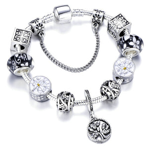 New Silver Color Tree of Life Charm Bracelet
