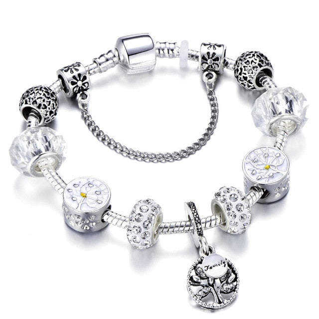New Silver Color Tree of Life Charm Bracelet