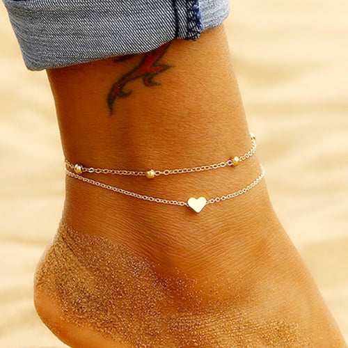 Simple Heart Ankle Bangle