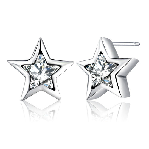 Pentagram Shape Stud Earrings
