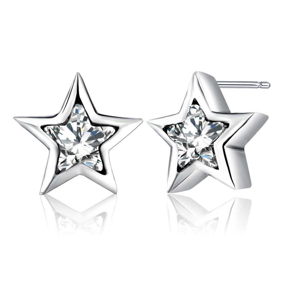 Pentagram Shape Stud Earrings