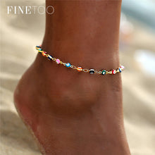 Load image into Gallery viewer, Bohemian Colorful Turkish Eyes Anklets