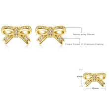 Load image into Gallery viewer, Silver Color Sparkling Bow  Earrings