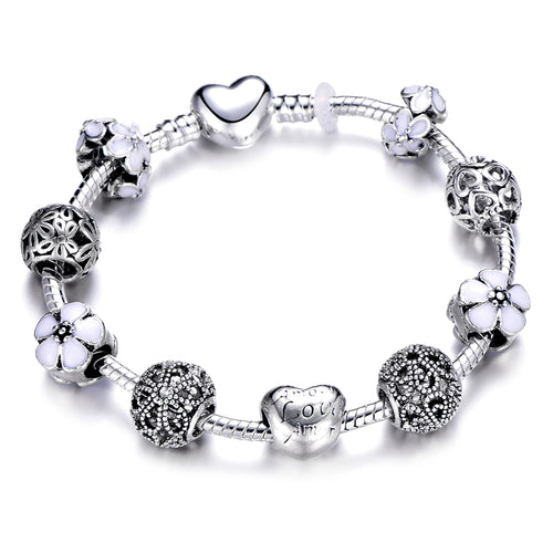 Silver Chain Charm Bracelet
