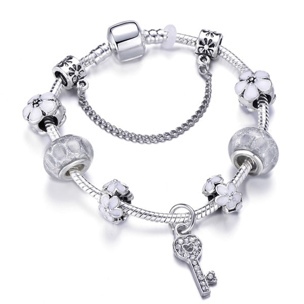 Silver Chain Charm Bracelet