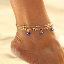 Load image into Gallery viewer, Bohemian Colorful Turkish Eyes Anklets