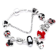 Load image into Gallery viewer, Silver Color Mickey Charm Bracelet