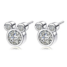 Load image into Gallery viewer, Sparkling Silver Cute Mickey Stud Earrings