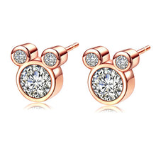 Load image into Gallery viewer, Silver/Rose Gold Color Mickey Stud Earrings