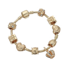 Load image into Gallery viewer, Queen Gold Color Charms Bracelet &amp; Queen Crown