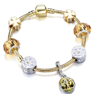 Silver Color Crown Charms Bracelets