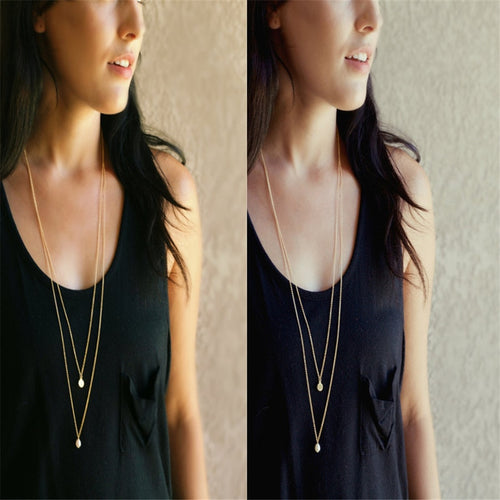 Double Layer Small Round Pearl Necklace