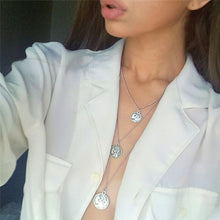 Load image into Gallery viewer, Silver Coin Layered Necklace