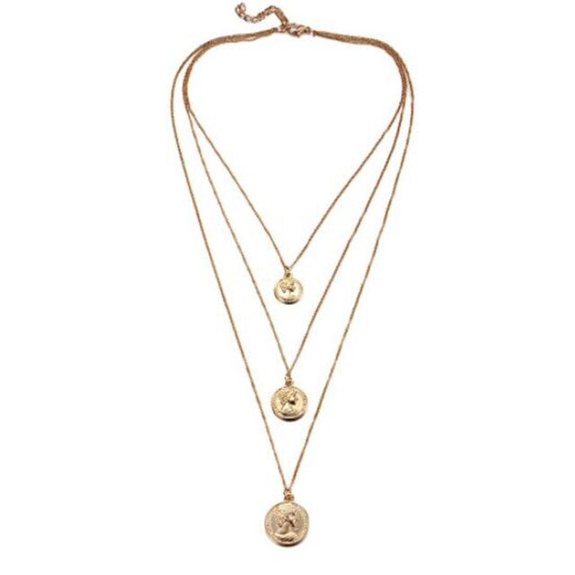 Silver Coin Layered Necklace