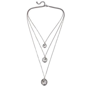 Silver Coin Layered Necklace