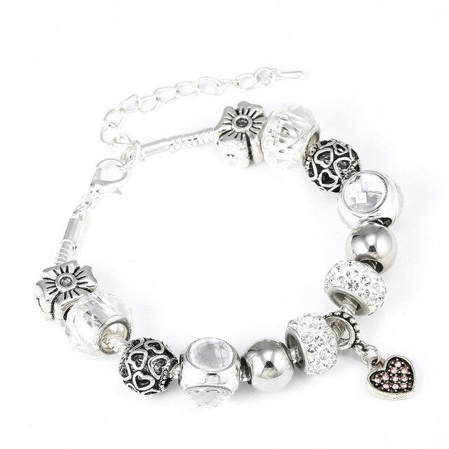Silver Color Charm Bracelets