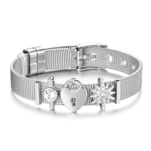Fashion Love Heart Stainless Steel Mesh Bracelet