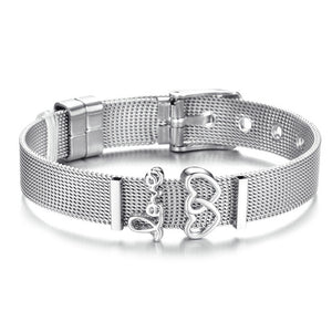 Fashion Love Heart Stainless Steel Mesh Bracelet