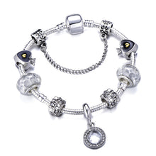 Load image into Gallery viewer, Silver Crown Charm Bracelet
