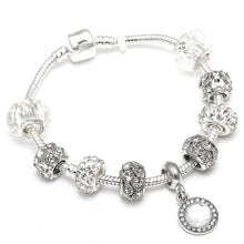 Load image into Gallery viewer, Silver Crown Charm Bracelet