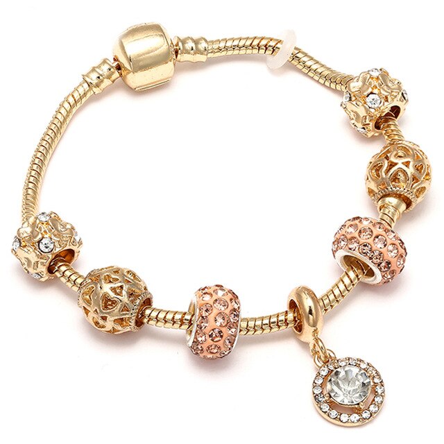 Silver Crown Charm Bracelet