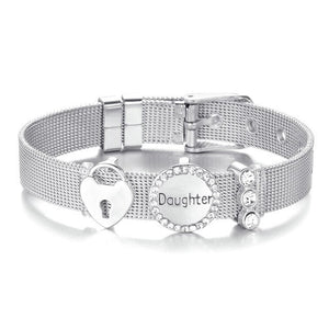 Rose Gold Stainless Steel Family Bracelet