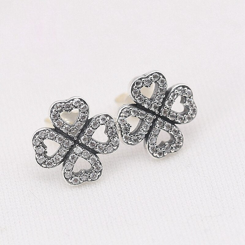 Fashion Petals of Love Sterling Silver stud Earrings