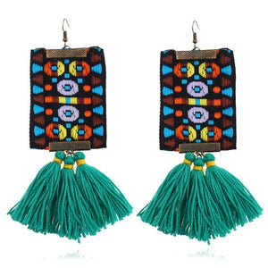 Wind Creative Manual Embroidery Weave Earrings
