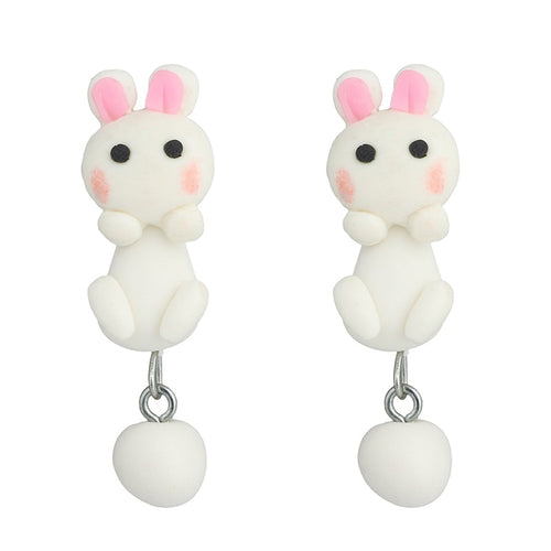 Creative Personality Nice Cartoon Earrings Soft Ceramic
