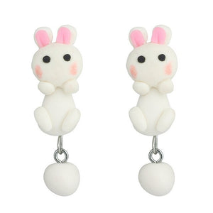 Creative Personality Nice Cartoon Earrings Soft Ceramic