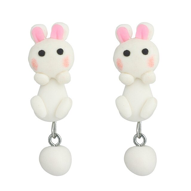 Creative Personality Nice Cartoon Earrings Soft Ceramic