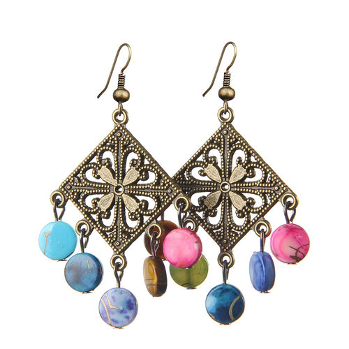 VVintage Square Color Earrings