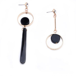 Asymmetry Gold Color Long Earrings