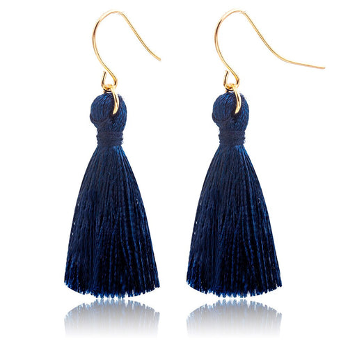 Gold plate Long Silk Tassel Earrings