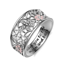 Load image into Gallery viewer, Silver Daisy Flower &amp; Infinity Love Pave Finger Pandora Ring