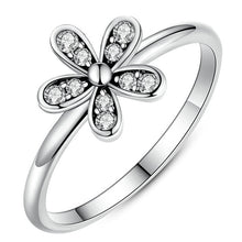 Load image into Gallery viewer, Silver Daisy Flower &amp; Infinity Love Pave Finger Pandora Ring